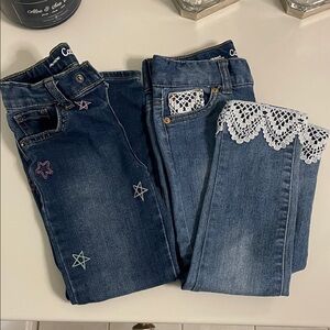 Toddler girl 4T Jeans with Star and Lace Details